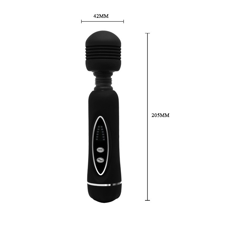 Masażer wand Power Wand - 12 funkcji wibracji, silikon i ABS, zasilanie 4× AA, opakowanie 220 × 105 × 50 mm - 7