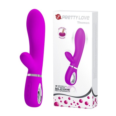 Wibrator króliczy Baile Thomas z podwójną stymulacją, silikonowy, 20,3 cm - 1 2