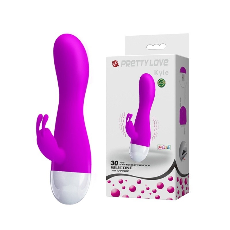 Wibrator króliczek Kyle - 30 trybów wibracji, silikon, 15 cm, średnica 3 cm - 2