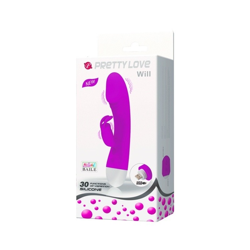 Wibrator Will - króliczek z 30 trybami wibracji, stymulatorem łechtaczki i długością całkowitą 18 cm - 10