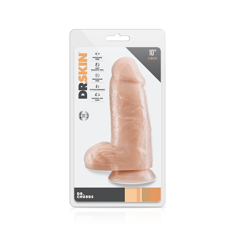 Dildo Realistyczne Dr. Chubbs Vanilla z Przyssawką - PVC, Średnica 8,2 cm, Długość Insertywna 17,1 cm - 2