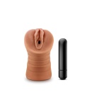 Stroker Julieta Mocha - otwarty kanał, teksturowany TPE, 12,7 cm - 1