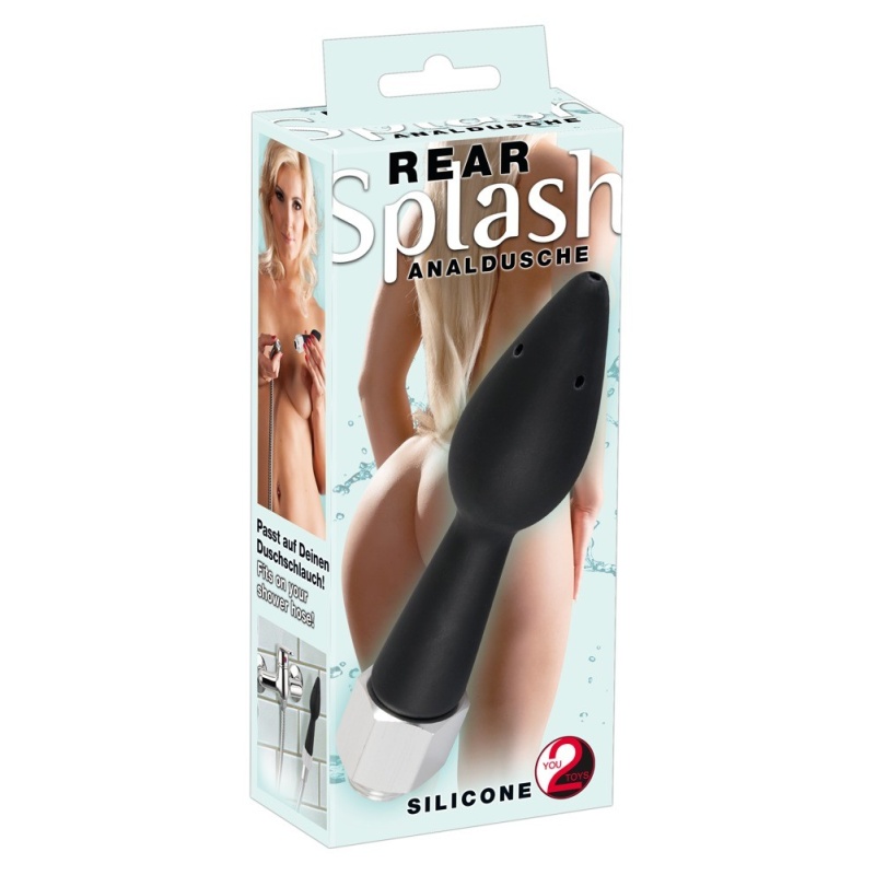 Rear Splash — końcówka analno-dyszowa 2 w 1 do węża prysznicowego, gwint Ø 2 cm, długość 16 cm, Ø 3,5 cm - 1