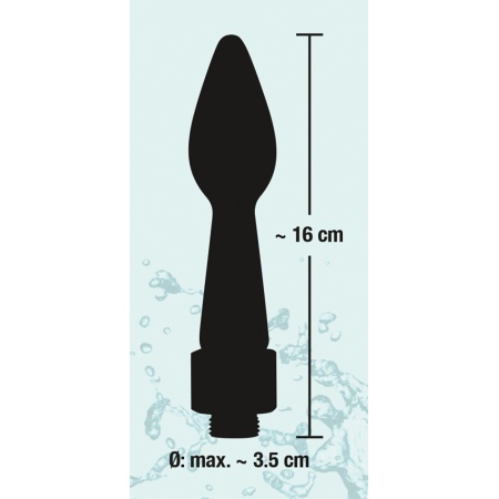 Rear Splash — końcówka analno-dyszowa 2 w 1 do węża prysznicowego, gwint Ø 2 cm, długość 16 cm, Ø 3,5 cm - 7