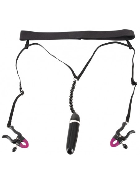 Zaciski na wargi sromowe z wibracją Spreader String - Do przypisania - 2