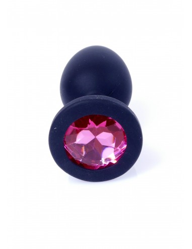 Mały Silikonowy Korek Analny  z Diamentem - Exclusivity - Korki analne silikonowe - 4
