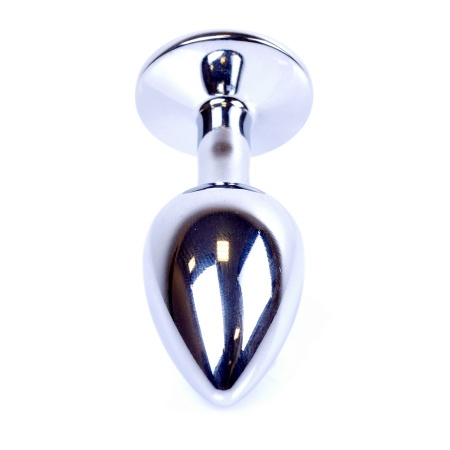 Biżuteria Analna PLUG-Rose Silver - Stal Nierdzewna, Anatomiczny Kształt z Różowym Diamentem, 7 cm - 5