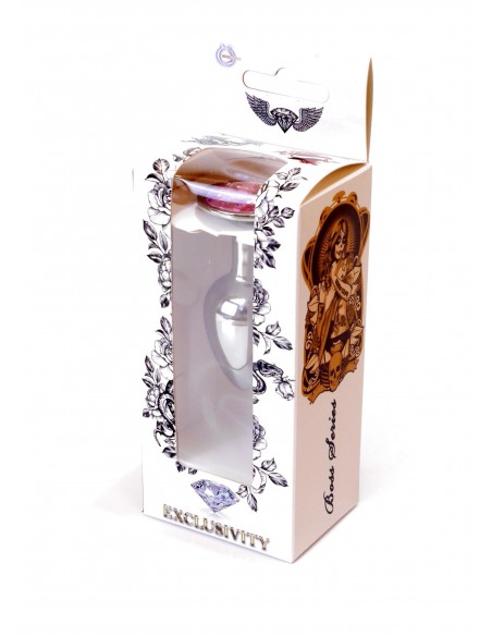 Stalowy Korek Analny Dla Początkujących z Jasno-Różowym Diamentem - Korki analne stalowe - 8