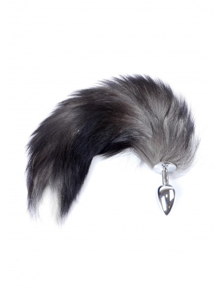 Korek Analny Lisi Ogon Srebrny - Fox Tail - XL - Korki analne z ogonkiem - 2