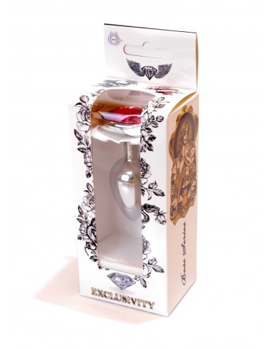 Mały Stalowy Korek Analny z Różowym Serduszkiem Exclusivity - Srebrny lub Złoty - Korki analne stalowe - 8