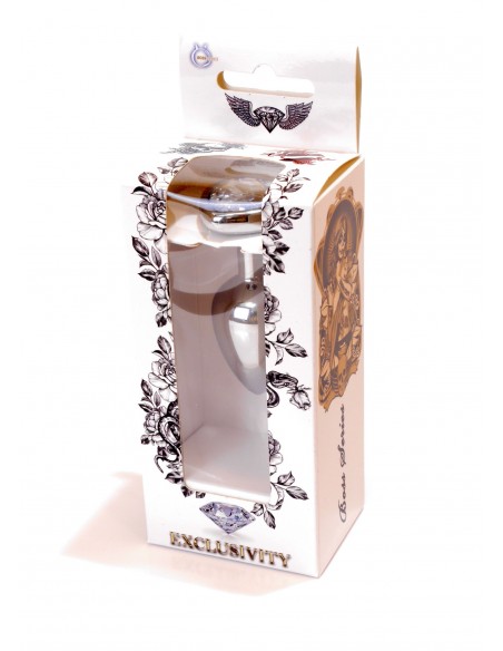 Mały Stalowy Korek Analny z Serduszkiem Exclusivity - Srebrny lub Złoty - Korki analne stalowe - 8