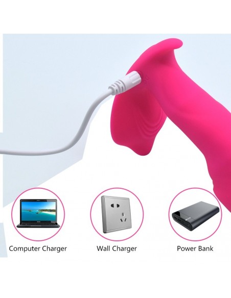 Stymulator Łechtaczki i Punktu G - Motylek do Majtek z Pulsacją i Grzaniem - Wibratory Motylki - 9