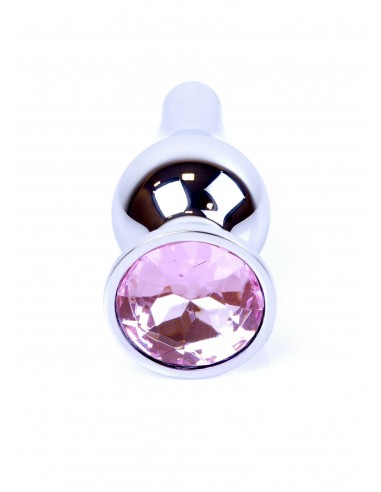 Stalowy Korek Analny z Jasno-Różowym Zdobieniem Exclusivity - Korki analne stalowe - 3