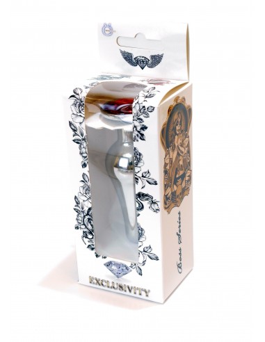 Stalowy Korek Analny z Czerwonym Kryształem Exclusivity - Korki analne stalowe - 8