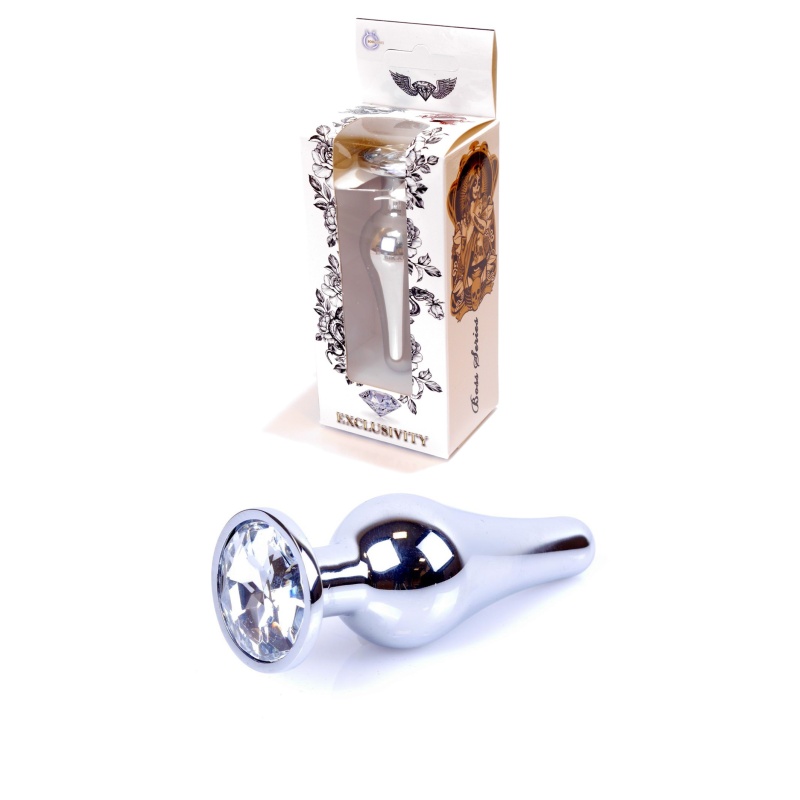 Biżuteria analna Silver Clear - stal nierdzewna, anatomiczny kształt bulwiasty, długość 9,5 cm, średnica korpusu 3 cm - 2