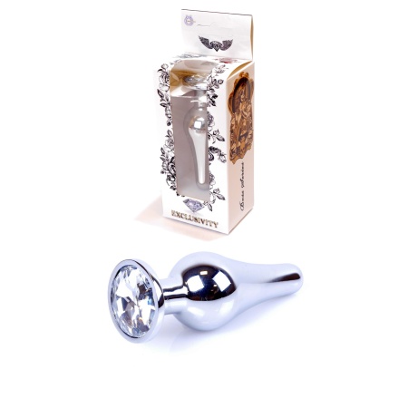 Biżuteria analna Silver Clear - stal nierdzewna, anatomiczny kształt bulwiasty, długość 9,5 cm, średnica korpusu 3 cm - 2