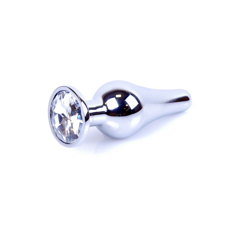 Biżuteria analna Silver Clear - stal nierdzewna, anatomiczny kształt bulwiasty, długość 9,5 cm, średnica korpusu 3 cm - 1
