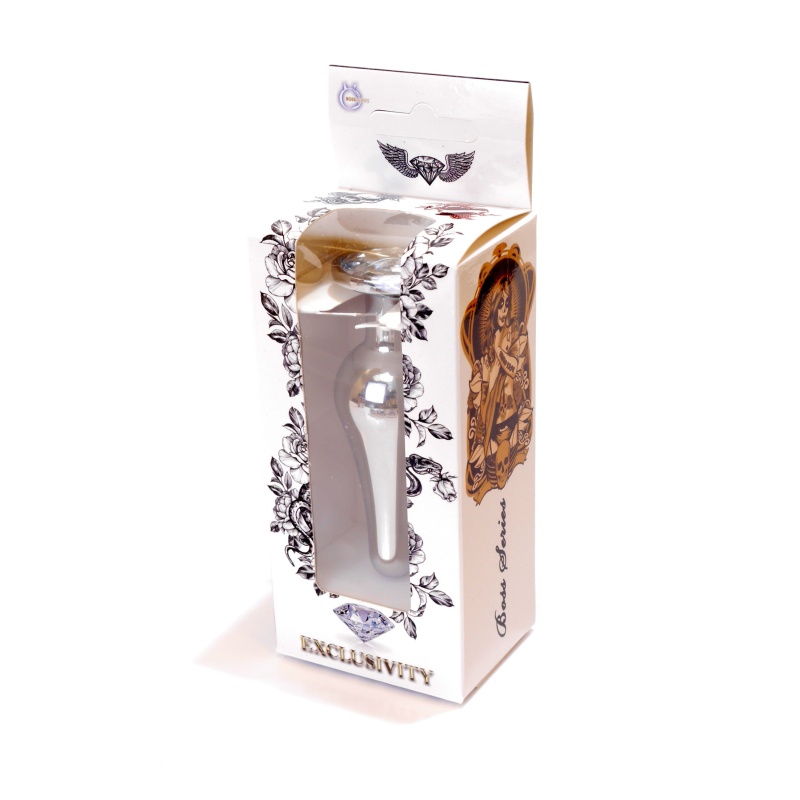Biżuteria analna Silver Clear - stal nierdzewna, anatomiczny kształt bulwiasty, długość 9,5 cm, średnica korpusu 3 cm - 8