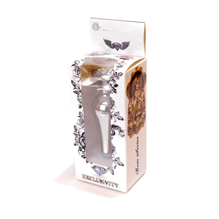 Biżuteria analna Silver Clear - stal nierdzewna, anatomiczny kształt bulwiasty, długość 9,5 cm, średnica korpusu 3 cm - 8