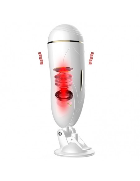 Nowoczesny Masturbator Z Przyssawką I Wibracjami Biały - Masturbatory i Sztuczne pochwy - 10