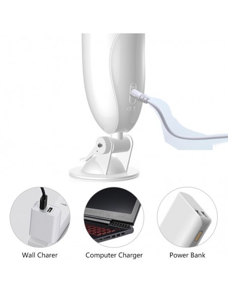 Nowoczesny Masturbator Z Przyssawką I Wibracjami Biały - Masturbatory i Sztuczne pochwy - 11