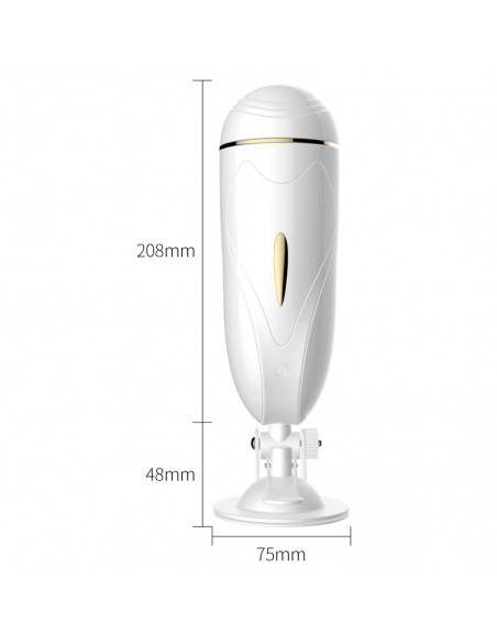 Nowoczesny Masturbator Z Przyssawką I Wibracjami Biały - Masturbatory i Sztuczne pochwy - 13