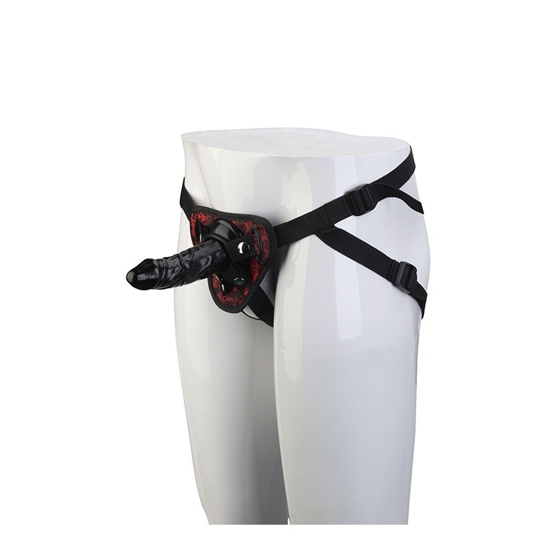 Strap-on BLAZE DELUXE z regulowaną uprzężą, wymiennym dildem 13 cm i systemem zatrzaskowym - 4
