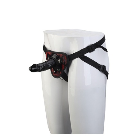 Strap-on BLAZE DELUXE z regulowaną uprzężą, wymiennym dildem 13 cm i systemem zatrzaskowym - 4