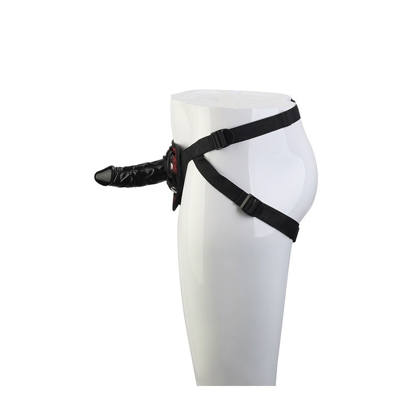 Strap-on BLAZE DELUXE z regulowaną uprzężą, wymiennym dildem 13 cm i systemem zatrzaskowym - 5