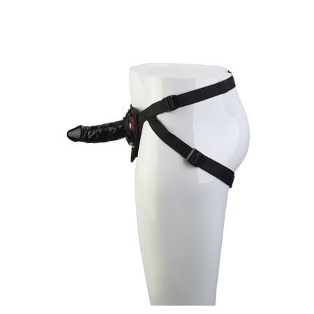 Strap-on BLAZE DELUXE z regulowaną uprzężą, wymiennym dildem 13 cm i systemem zatrzaskowym - 5