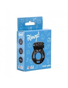 Wibrujący pierścień na penisa Axle-pin Czarny - Pierścienie erekcyjne wibrujące - 1 2