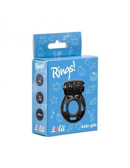 Wibrujący pierścień na penisa Axle-pin Czarny - Pierścienie erekcyjne wibrujące - 2