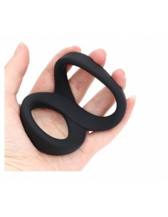 Pierścień na Penisa na penisa Duo cockring black cock / ball cockring 10 x 3,4 x 4,6 cm - Pierścienie erekcyjne niewibrujące - 1