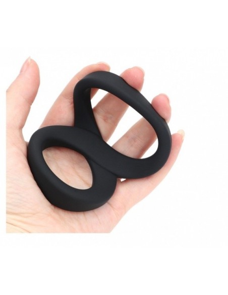 Pierścień na Penisa na penisa Duo cockring black cock / ball cockring 10 x 3,4 x 4,6 cm - Pierścienie erekcyjne niewibrujące - 1