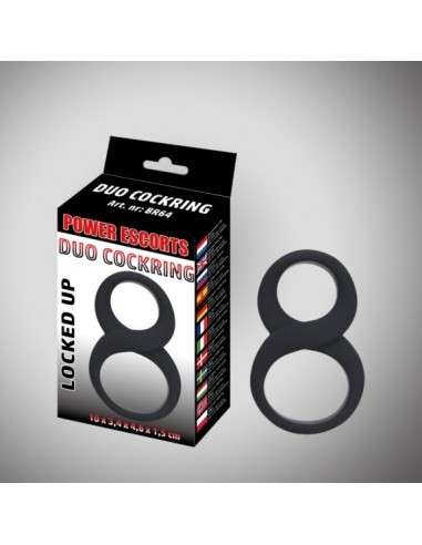 Pierścień na Penisa na penisa Duo cockring black cock / ball cockring 10 x 3,4 x 4,6 cm - Pierścienie erekcyjne niewibrujące - 2
