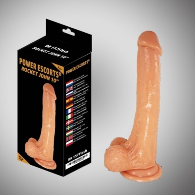 Realistyczne dildo rotacyjne Rocket John Flesh 25,5 cm - 1 2