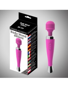 Masażer wand de luxe pink 19 cm recharg bodywand metal plated - Wibratory Magic Wand - 1