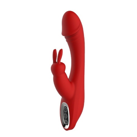 Wibrator ARTEMIS z 2 silnikami, giętkim trzonem i stymulatorem łechtaczki, 21 cm - 1