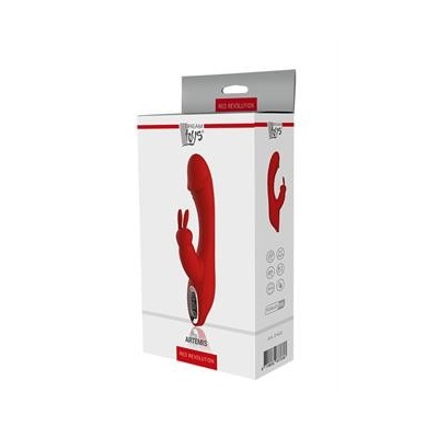 Wibrator ARTEMIS z 2 silnikami, giętkim trzonem i stymulatorem łechtaczki, 21 cm - 1 2
