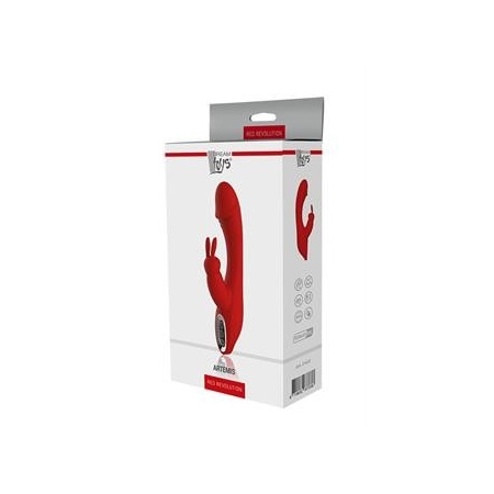 Wibrator ARTEMIS z 2 silnikami, giętkim trzonem i stymulatorem łechtaczki, 21 cm - 2