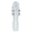 Nakładka na penisa Timeless Stretchy Penis – 8 cm, przezroczysta, teksturowana - 1
