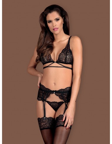 Mixty komplet bielizny erotycznej 3-częściowy czarny L/XL - Komplety bielizny erotycznej - 3