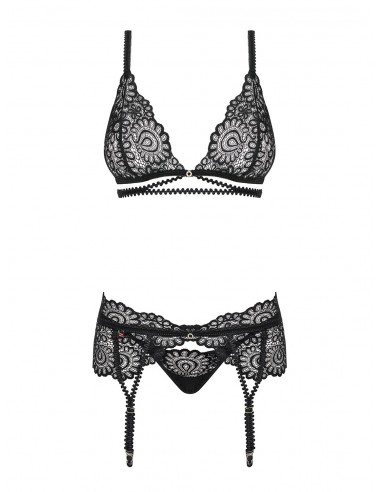 Mixty komplet bielizny erotycznej 3-częściowy czarny L/XL - Komplety bielizny erotycznej - 5