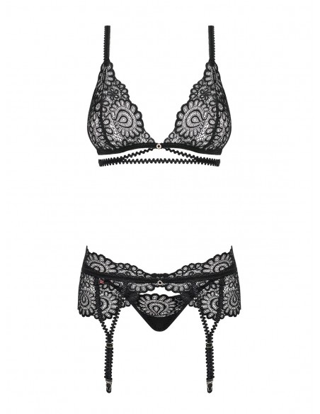 Mixty komplet bielizny erotycznej 3-częściowy czarny L/XL - Komplety bielizny erotycznej - 5