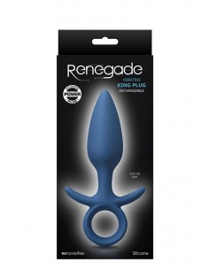 Wibrujący korek analny RENEGADE VIBRATING KING PLUG MEDIUM BLUE - Kulki i korki analne wibrujące - 1 2