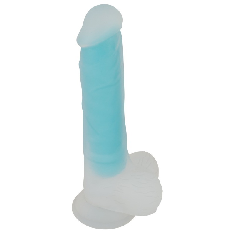 Dildo świecące w ciemności Glow in the Dark z przyssawką, realistyczny kształt, 20,5 cm - 3