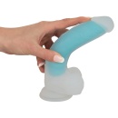 Dildo świecące w ciemności Glow in the Dark z przyssawką, realistyczny kształt, 20,5 cm - 1