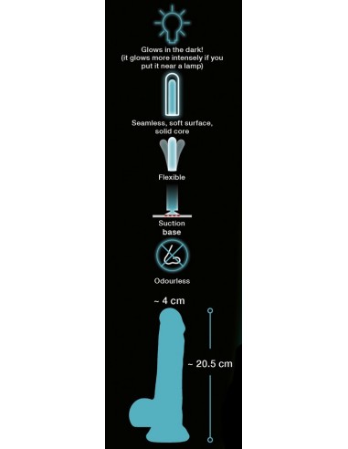 Żelowe dildo realistyczne Glow in the Dark - Dilda żelowe - 6