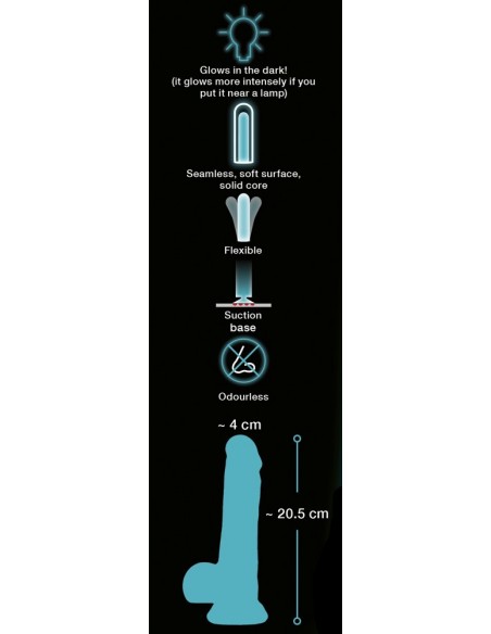 Żelowe dildo realistyczne Glow in the Dark - Dilda żelowe - 6