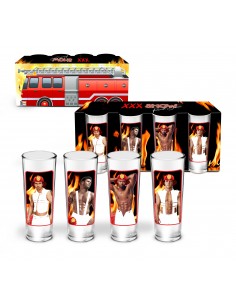 XXX SHOW-zestaw 4 kieliszków Lufa 65ml-Strażacy - Śmieszne gadżety, prezenty - 1